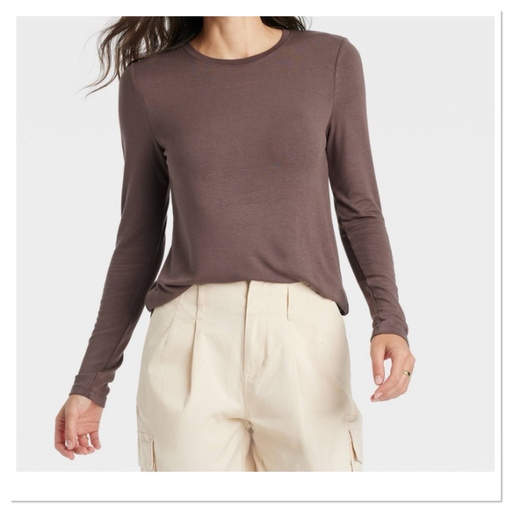 Women’s Long Sleeve Brushed Knit T-Shirt A New Day